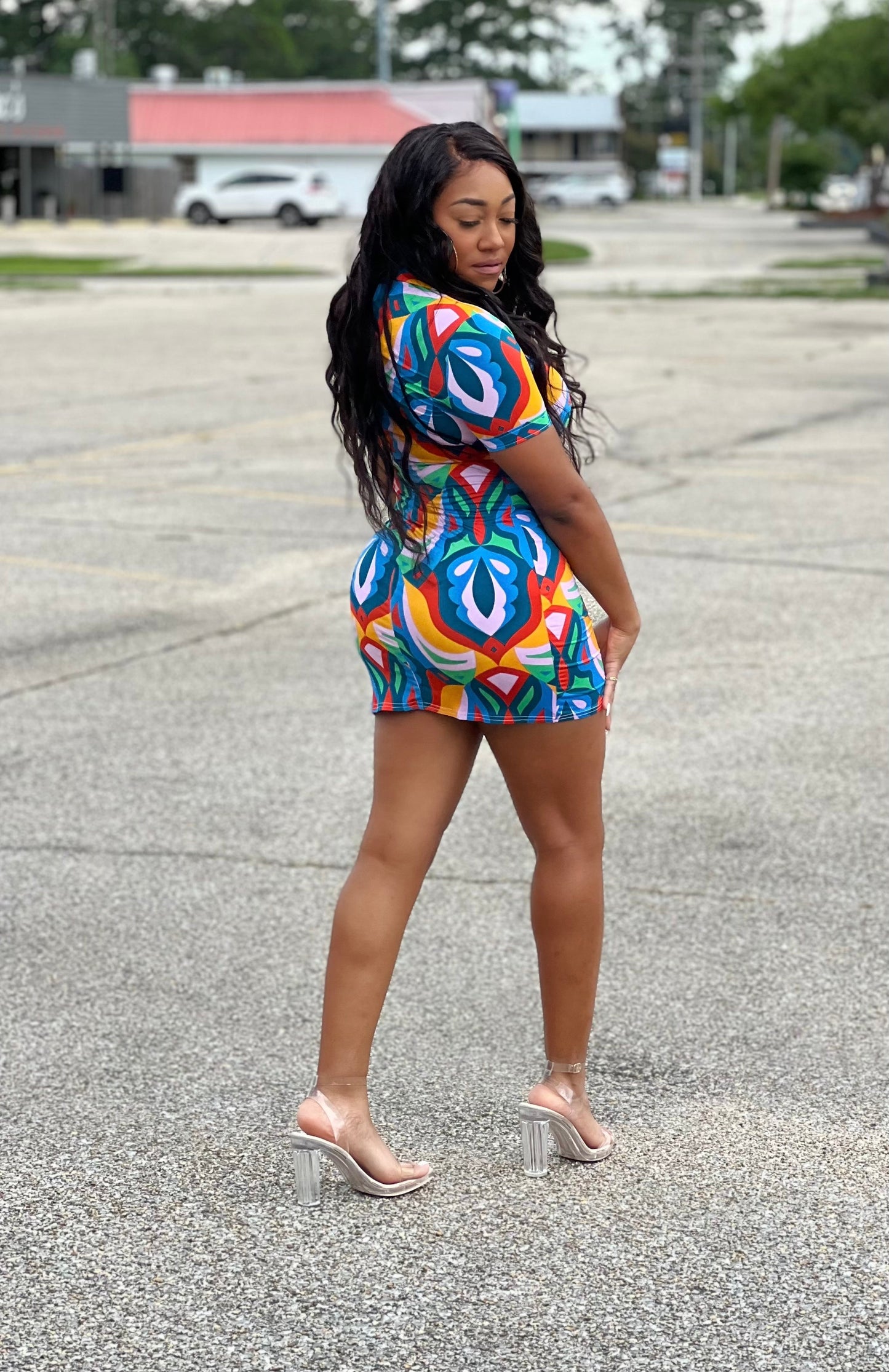 ON ME SHIRT DRESS -MULTICOLOR PLUS