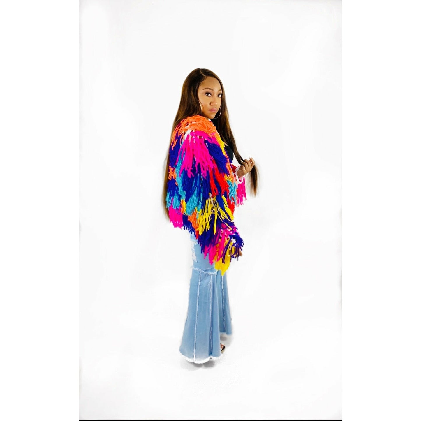 Elegant N Stylish Yarn Fringe Cardigan