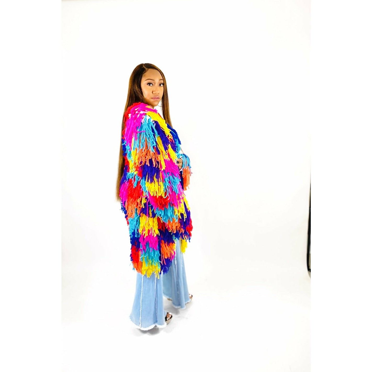 Shaggy hot sale rainbow cardigan